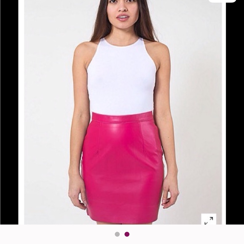 Vintage American Apparel lime green leather pencil skirt - Picture 11 of 12